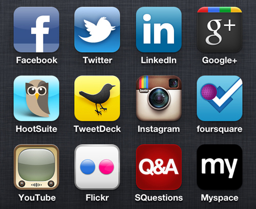 Social networking apps on an iPhone